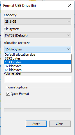 Allocation unit size for flash drive 32GB Windows 10 Forums