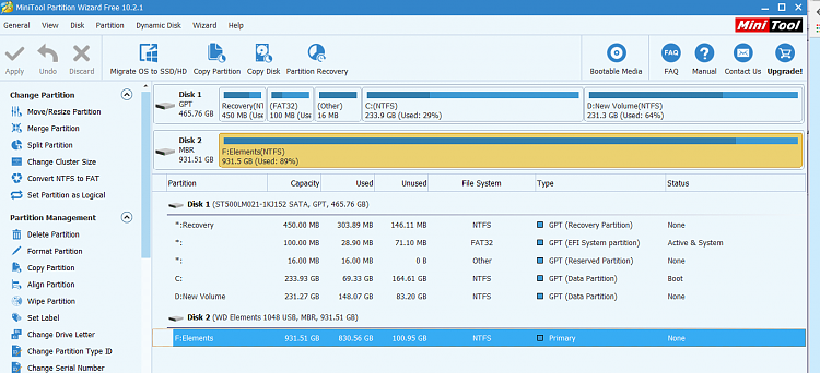 External Hard Drive (WD Elements) is visible in PW but not in explorer-3.png