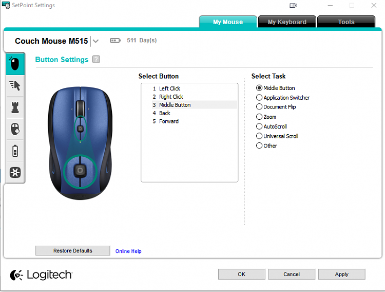 Windows mouse driver