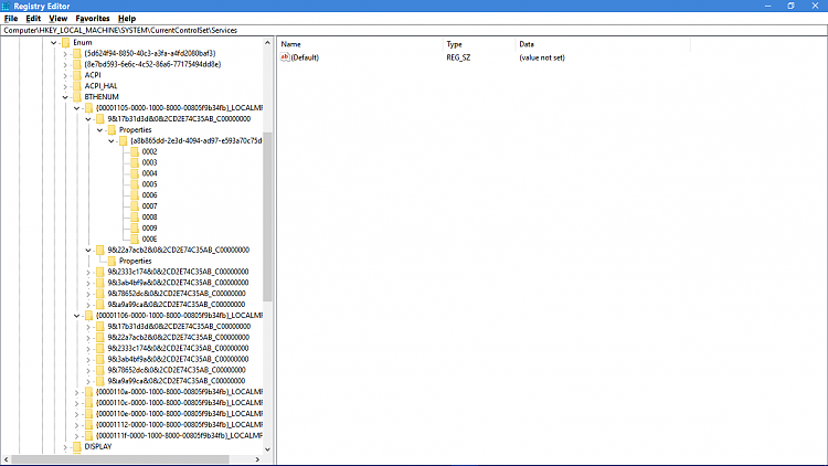 Unable to delete Bluetooth driver related Registry Keys-bthenum-registry-keys.png