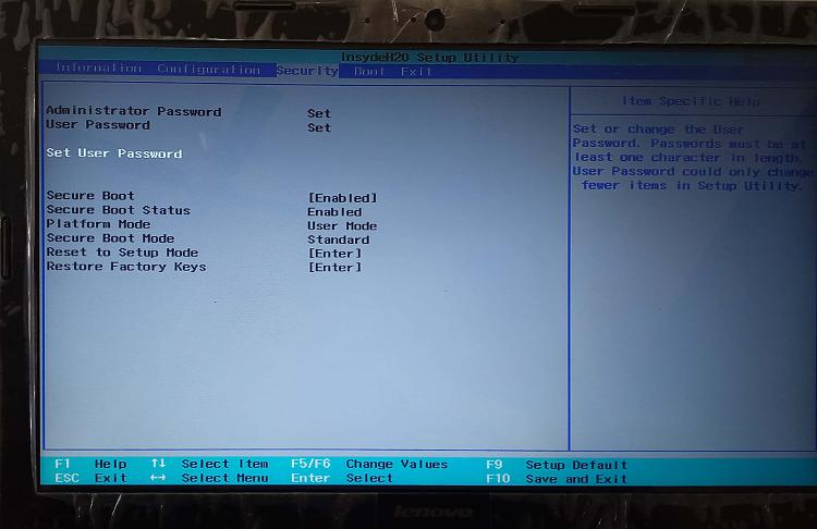 enter system power on password lenovo