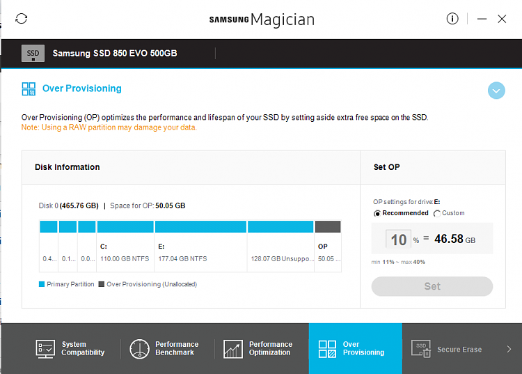 Over Provisioning on Samsung SSD (Magician)-capture.png