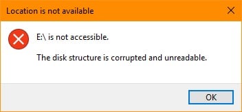 Windows 10 - The disk structure is corrupted and unreadable-1.jpg