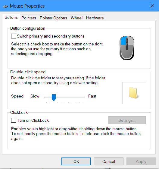 How to slow down the mouse's double-click speed in Windows 10