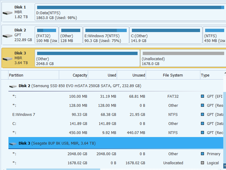 External harddisk won't boot anymore-minitool.png