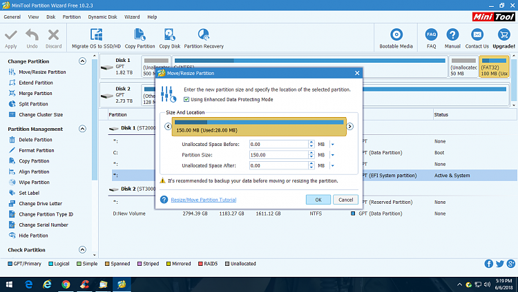 Moving Unallocated Disk Space to End of Disk-minitool-move-efi.png