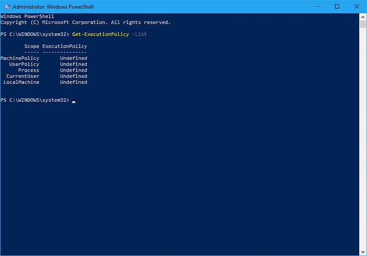 PowerShell script for CPU information, incl. CPUID-default-exec.policy.png