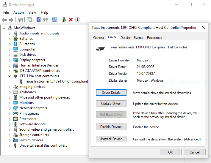 Is Firewire  IEEE 1394  still supported by Windows 10 ?-capture.png