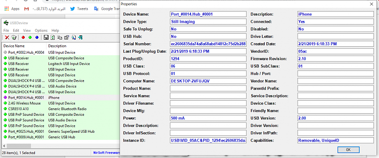 mtp usb device driver error