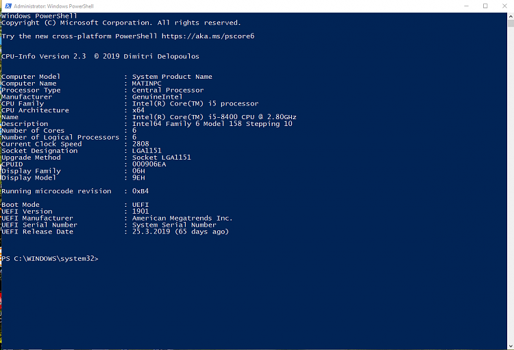 PowerShell script for CPU information, incl. CPUID-annotation-2019-05-29-175002.png