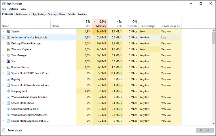 underkjole skuffet korroderer Windows 10 memory usage 100% Solved - Windows 10 Forums