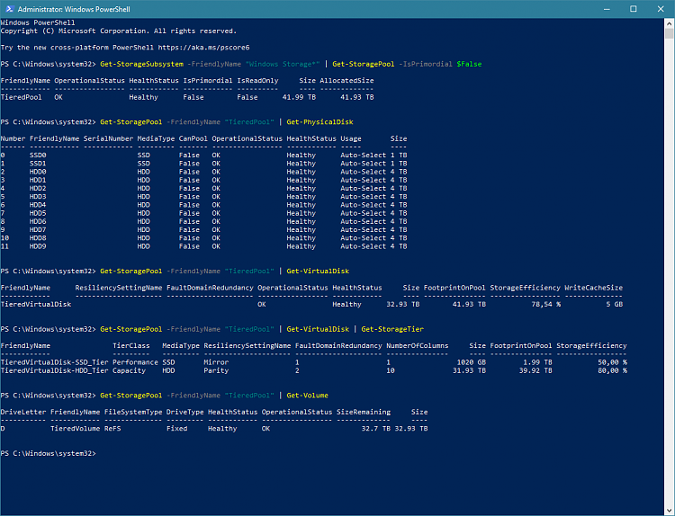 Does Windows 10 warn users of failed arrays in Windows Storage Spaces?-tieredstoragespace.png