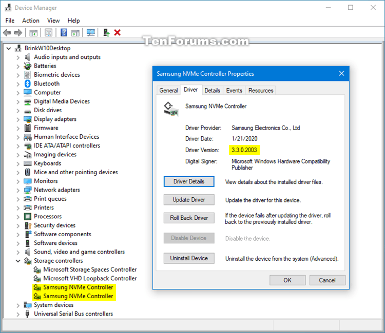 samsung nvme driver for windows 10