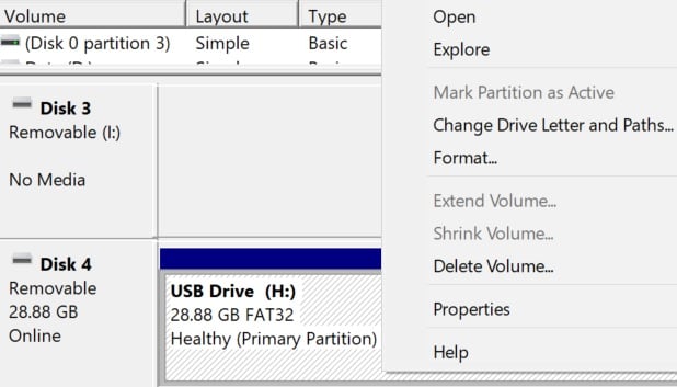 parfume slap af udredning A partition on a USB stick cannot be marked as active. Solved - Windows 10  Forums