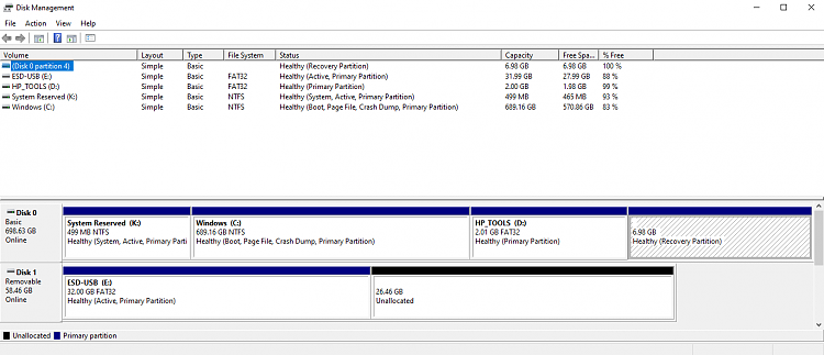 Options to recover a RAW recovery partition or create a new one-ten-forums-disk-management-3-17-2020.png