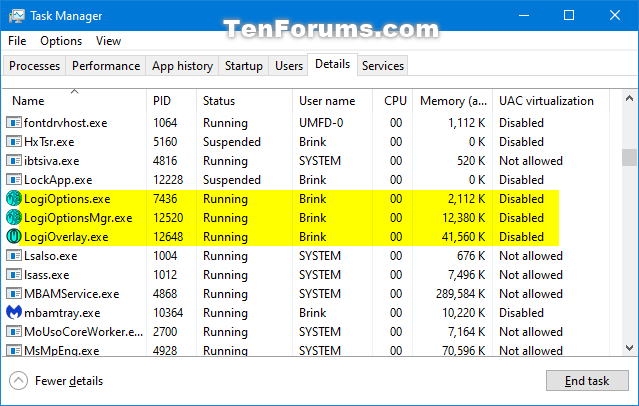 Latest Logitech Options Software-processes.png