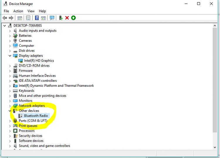 Internal Bluetooth detected in device manager,but cant ...