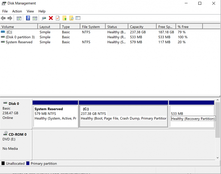 how to make unallocated space merge with the primary partition-disk.png