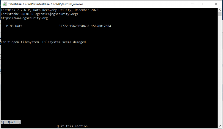 Fixing a drive that is now detected as RAW in Windows with TestDisk-capture1.png