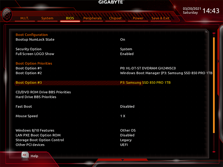 Reset BIOS so that it first checks CD/DVD drives, &amp; then boots normal-image.png