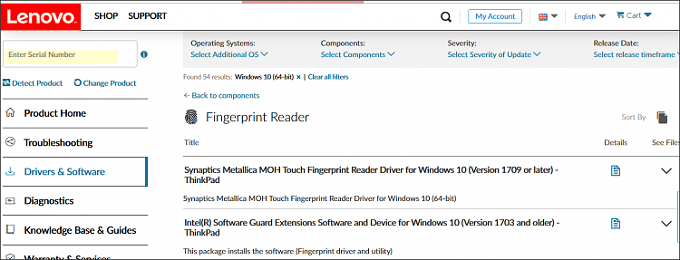 Nothing happens when I click SETUP FINGERPRINT in Sign-in (LENOVO P50-2.png