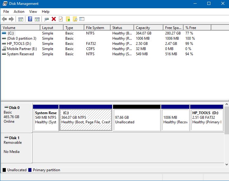 Cannot change unallocated space into partition with drive letter-disk-management-1.jpg