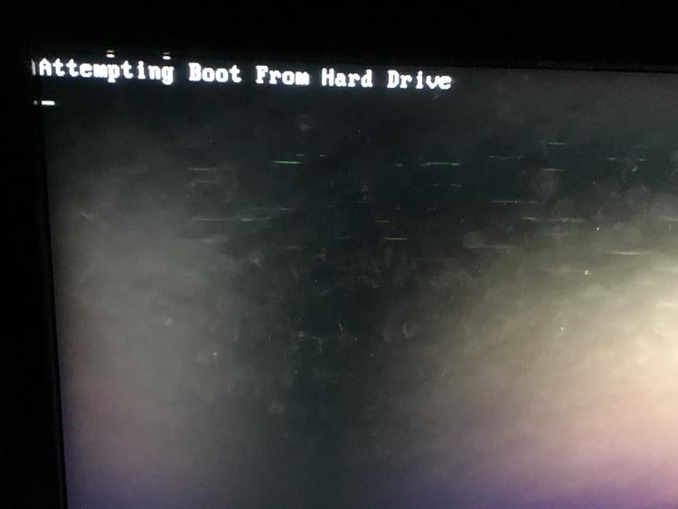 attempting boot from hard drive windows 10