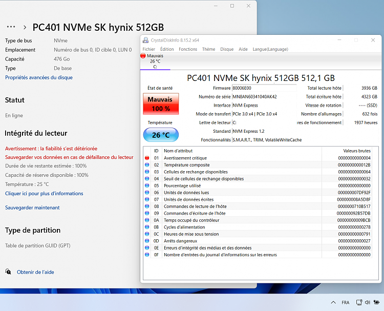 let skildpadde tragedie SSD health report gives bad rating and warning, still says 100% health -  Windows 10 Forums