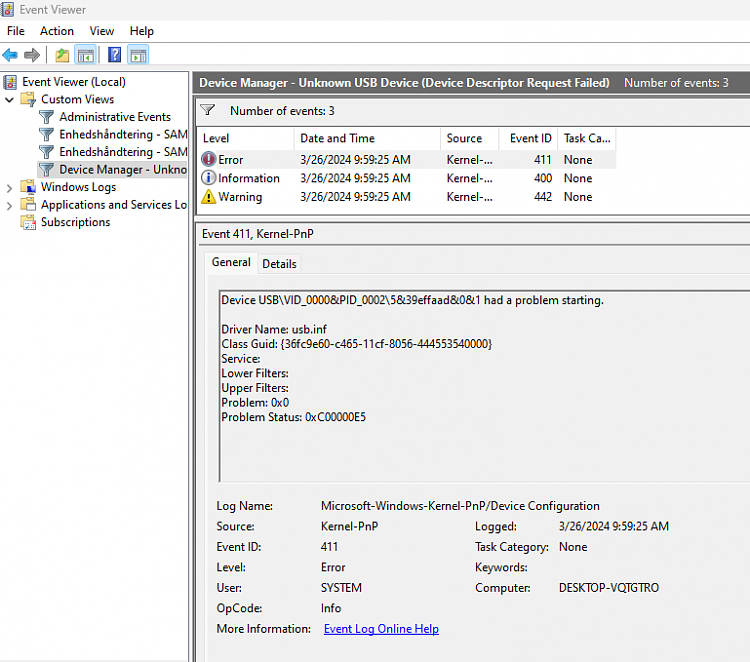 Troubleshoot USB error - External HDD works, suddenly throws error 43-2024-03-26-11_05_12-event-viewer.png