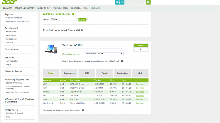 Acer sales nvidia drivers
