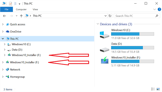 Stop USB drives to show two times in explorer pane?-before.png
