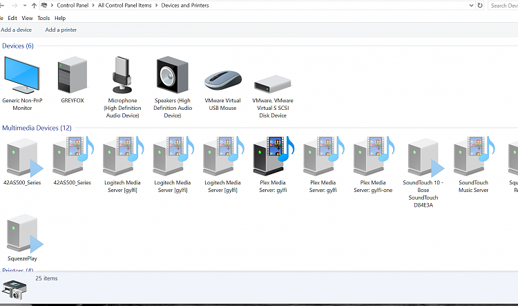 Tomhed pegefinger ånd Devices and Printers - devices being displayed multiple times - Windows 10  Forums