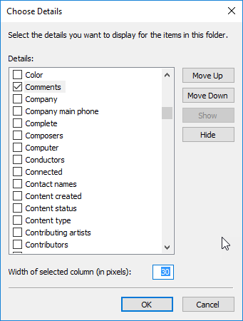 how do I add text under the COMMENT column in File Explorer?-2016-11-04_9-10-25.png