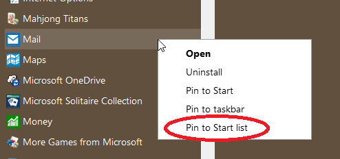 Only &quot;pin to start&quot; (as a tile) and not &quot;pin to start menu&quot;?-000192.png