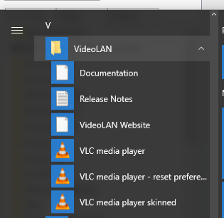 Win 10: not all programs are alphabetically listed-vlc-start.png