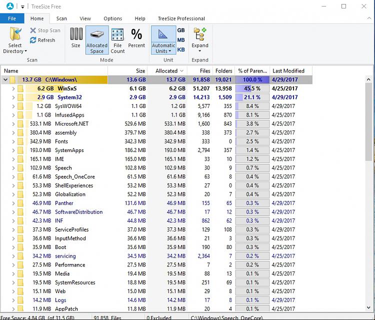 folder tree size