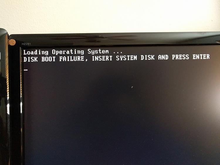 Disk Boot Failure Attempting To Restore Efi Partition Windows