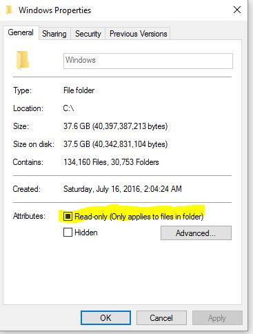 I have the read only issue on a new install of windows 10 Solved - Windows  10 Forums