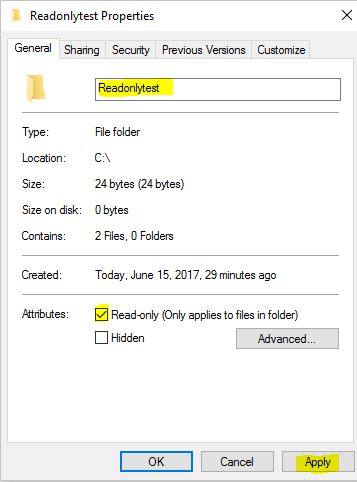 I have the read only issue on a new install of windows 10-readonlytest.jpg