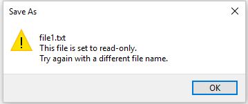 I have the read only issue on a new install of windows 10-cannotwritefilename.jpg