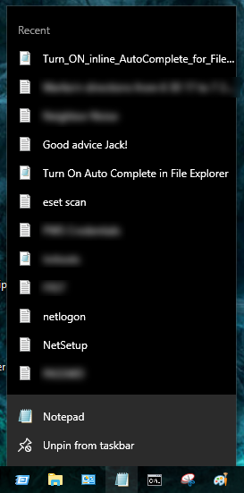 Windows 10 doesn't keep a recent file-list for Notepad-notepad-recent-list.png