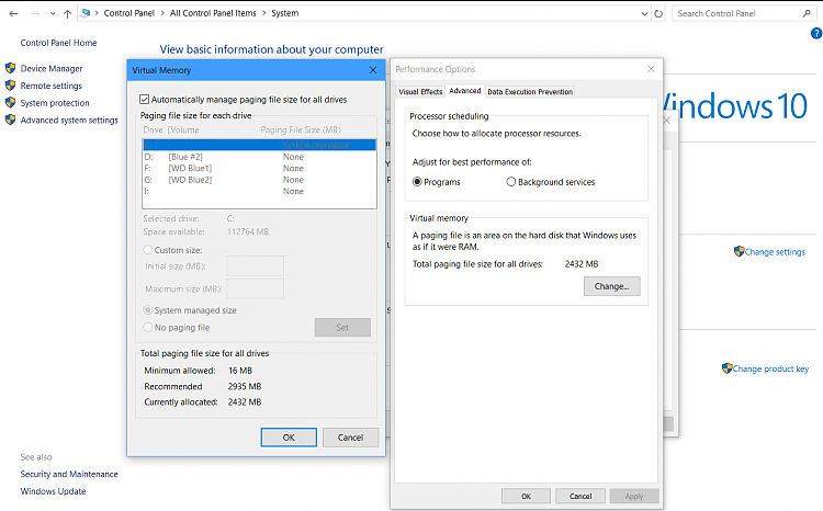2 instances of the pagefile on disks Solved - Windows 10 Forums
