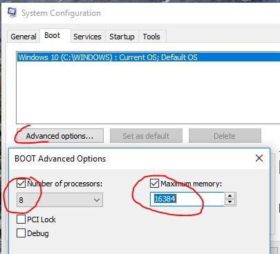 Boot Advance options processor/memory settings - Windows 10 Forums