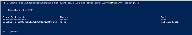 How to sign Powershell profile w/ self-signed certificate?-createcert026.png