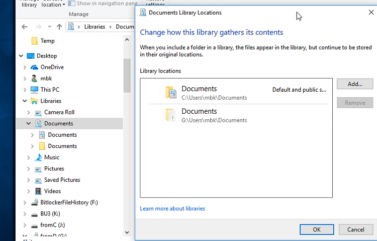 Contents of folder included in Documents Library not Displayed-manage-library.png