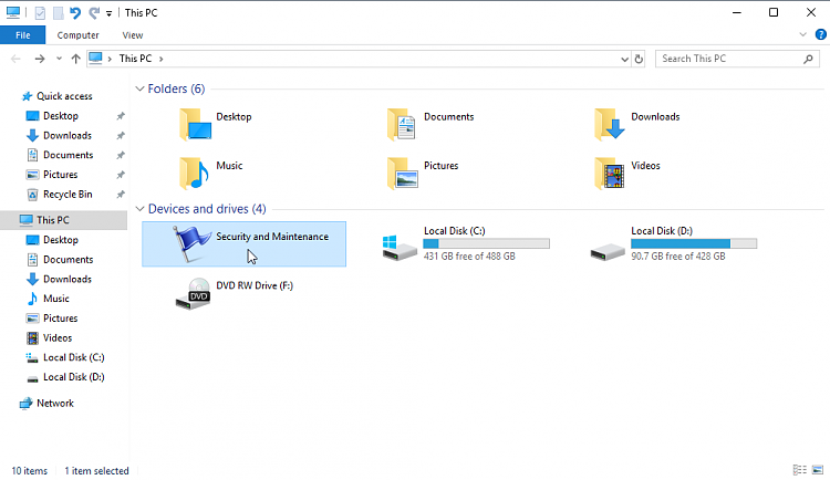 Security and Maintenance is somehow included in Devices and Drives-explorer_2018-06-10_16-50-07.png