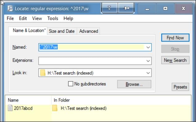 windows 10 search exact phrase