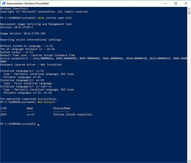 Outcome of PowerShell code to remove language in Windows10-powershell-outcome.jpg