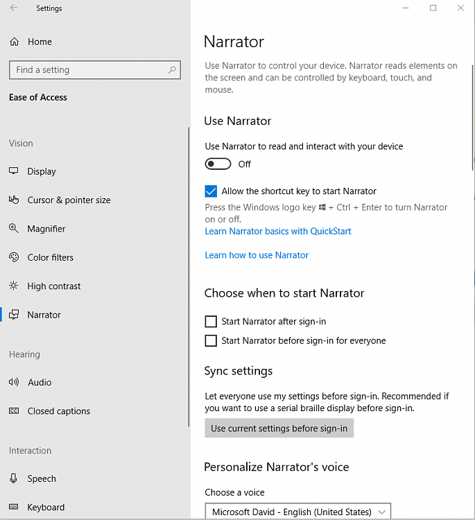 Narrator voice randomly speaking on Windows 10-narrator.png