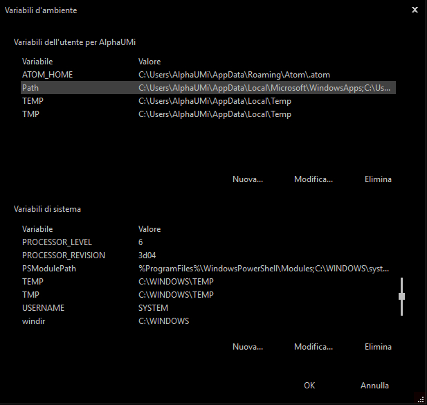 Take a look at my system and user variables-user-variables.jpg